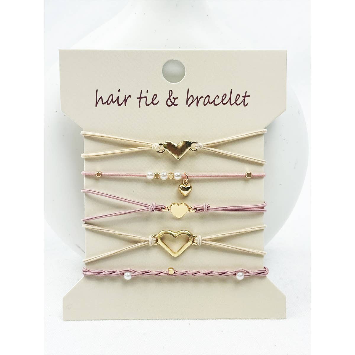 Boho Inspired Minimal Heart Hair Tie Bracelets: MIX COLOR