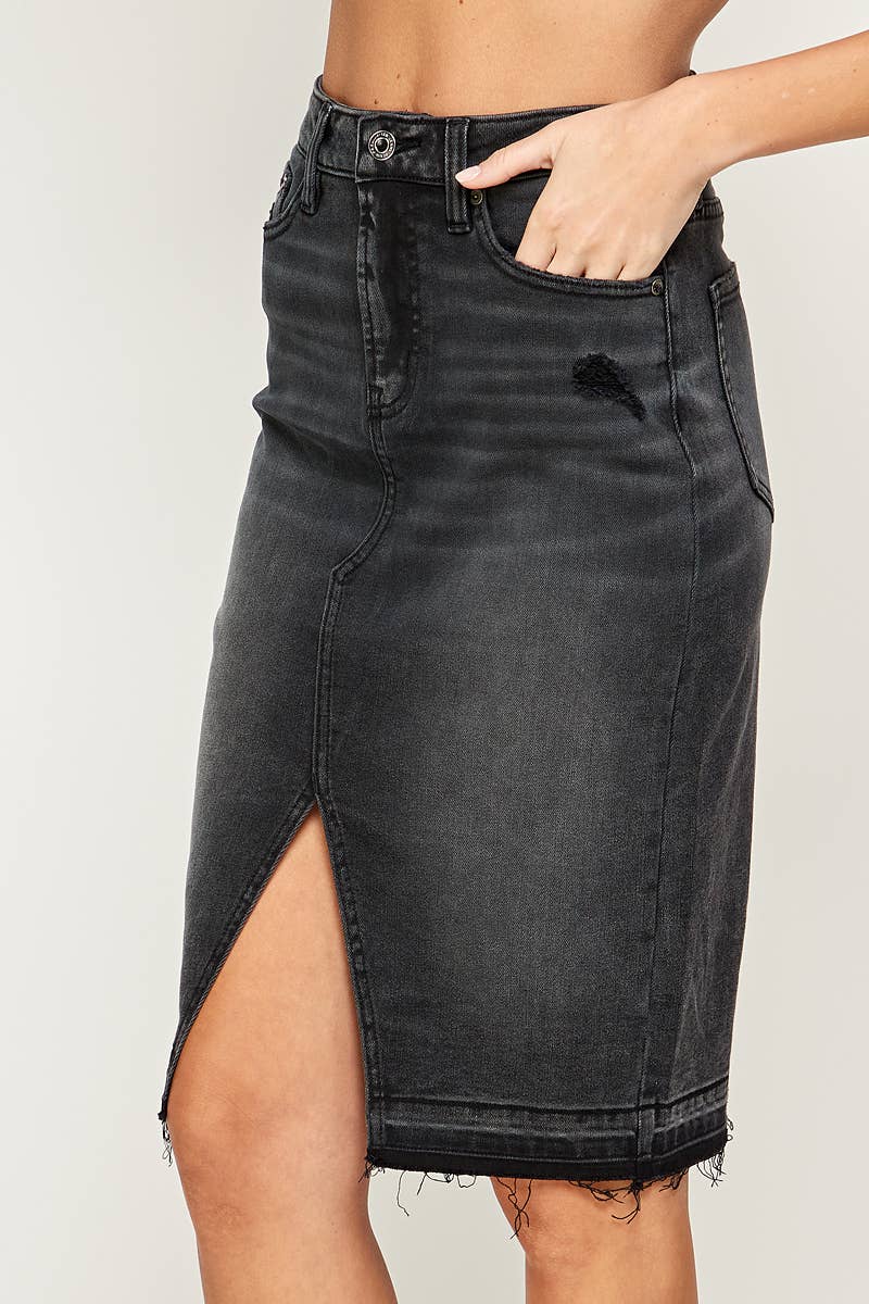 Knee Length Denim Skirt