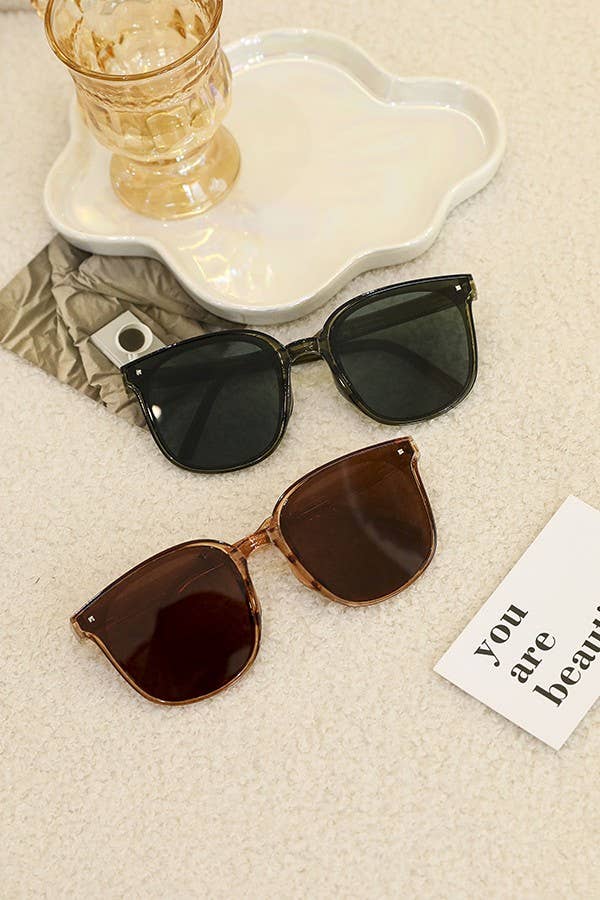 OVERSIZED ACETATE ASSORTED SUNGLASSES: Brown
