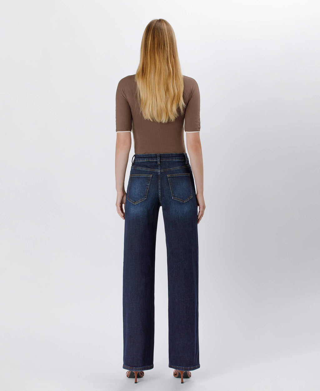 90'S VINTAGE SUPER HIGH RISE DARK WASH LOOSE JEANS