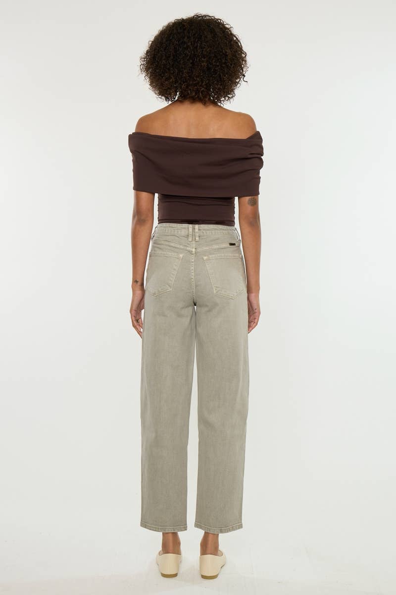 HIGH RISE GRAY SLIM BALLOON DENIM