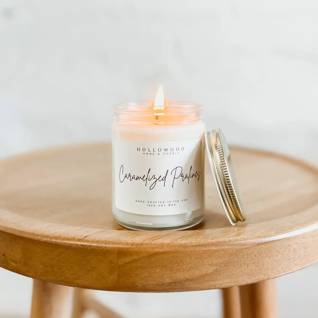 CARAMELIZED PRALINES |  FALL CANDLE | 100% SOY WAX | 8 OZ
