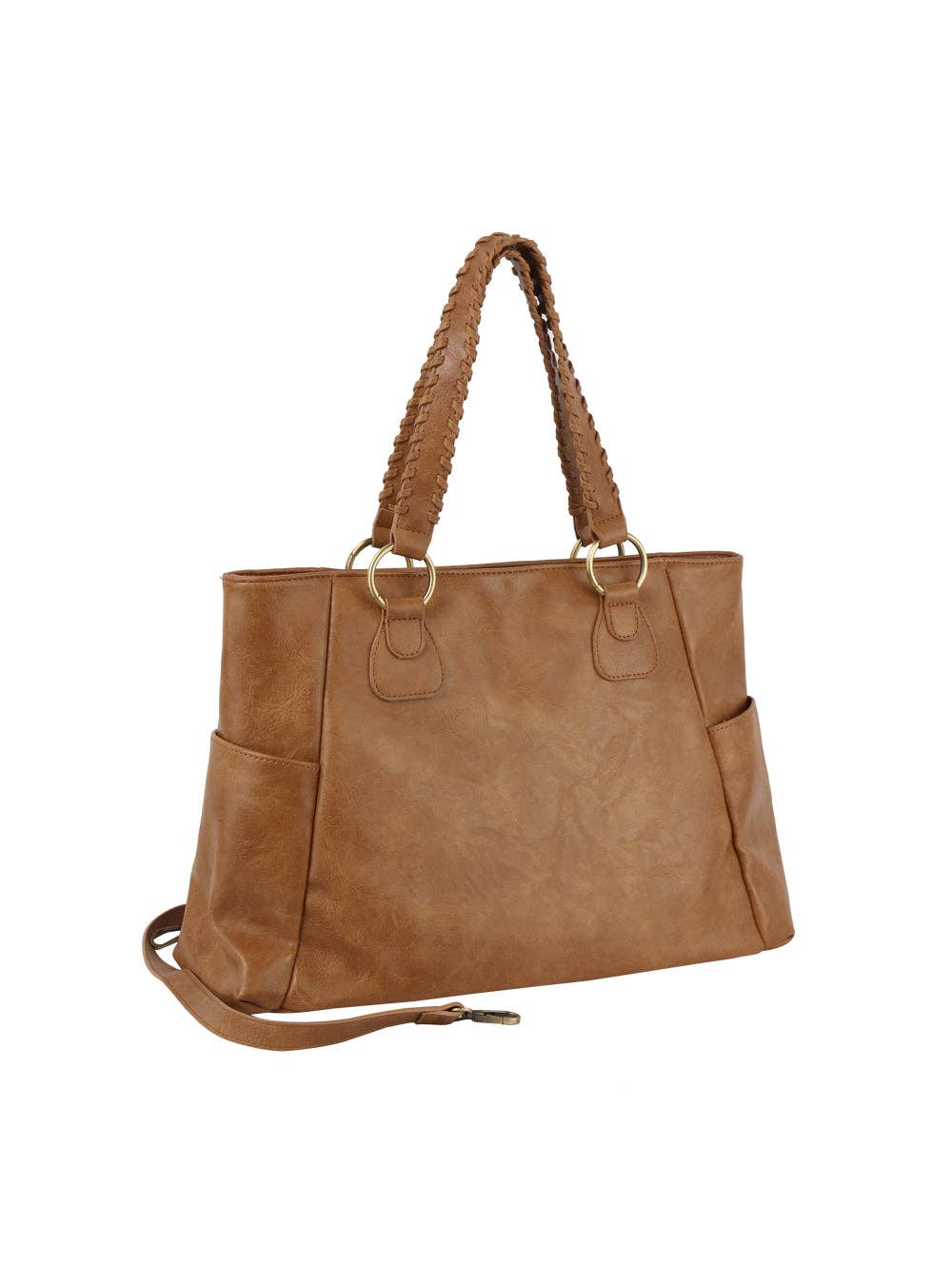 Braided Handle Daily Tote: Tan