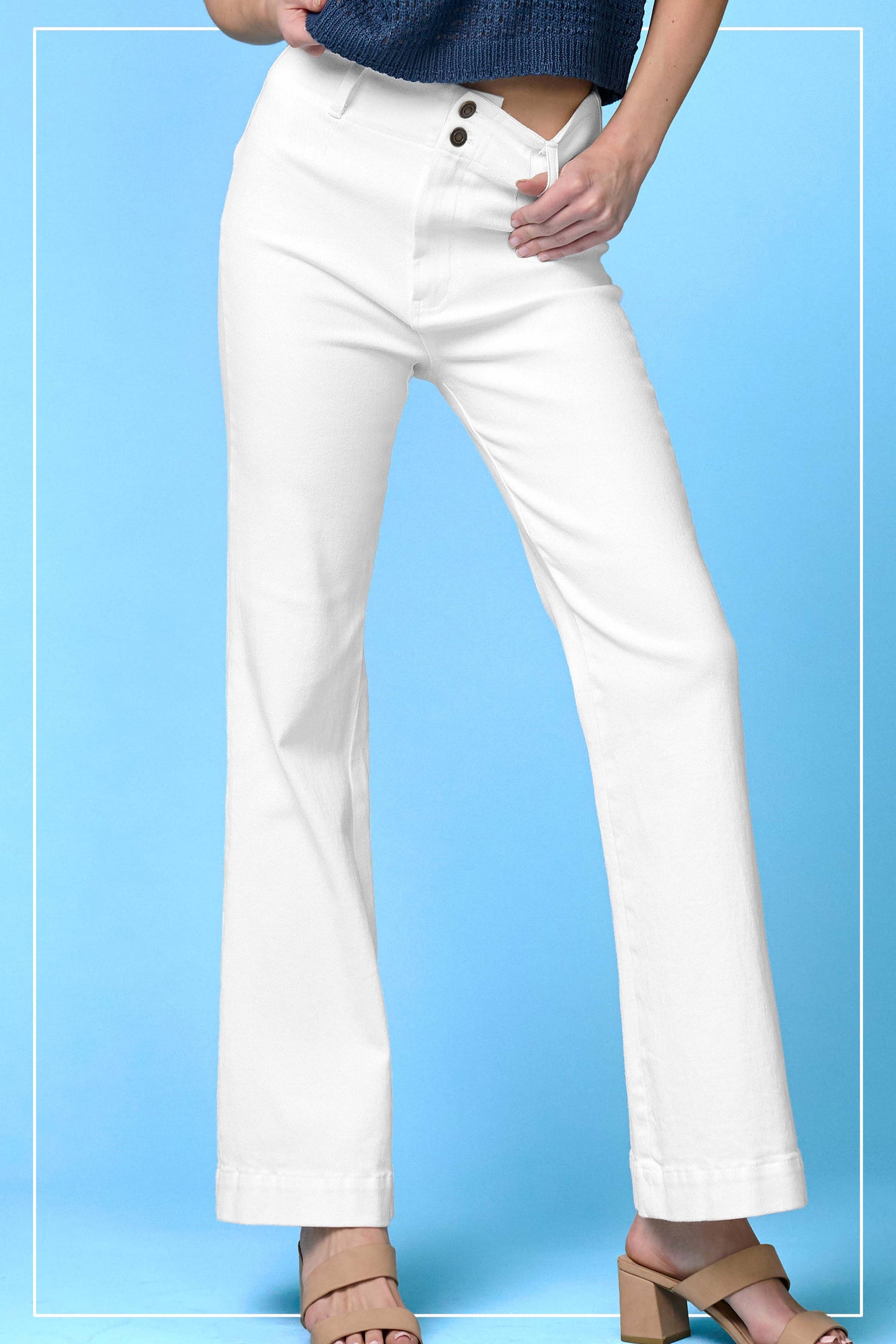 Stretchy High Waisted Wide Flare Pants