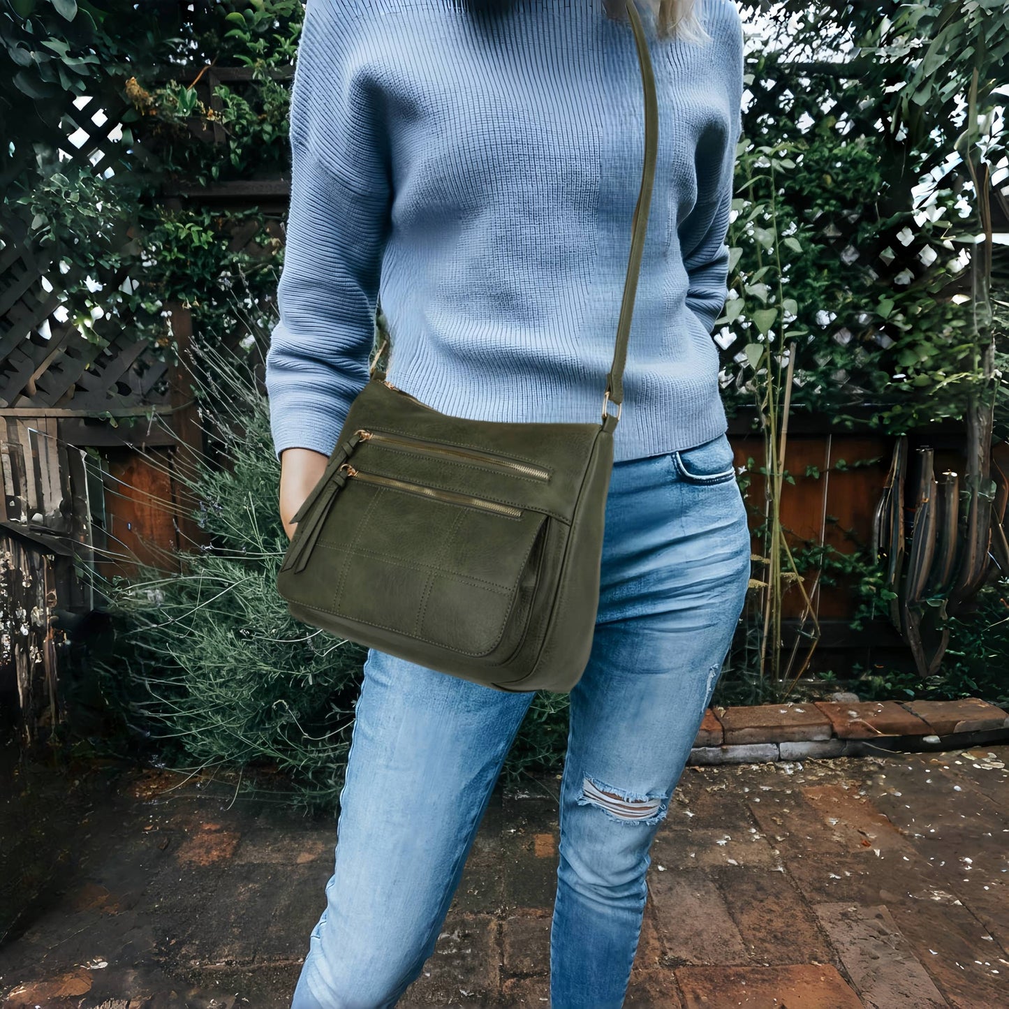 Ada Women Multi Pocket Slouchy Crossbody Bag