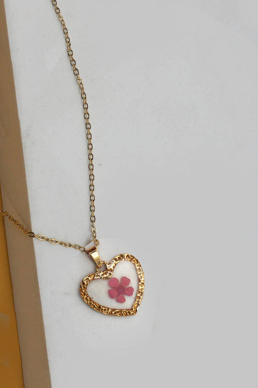 18K STAINLESS STEEL TARNISH FREE FLOWER NECKLACE | Heart