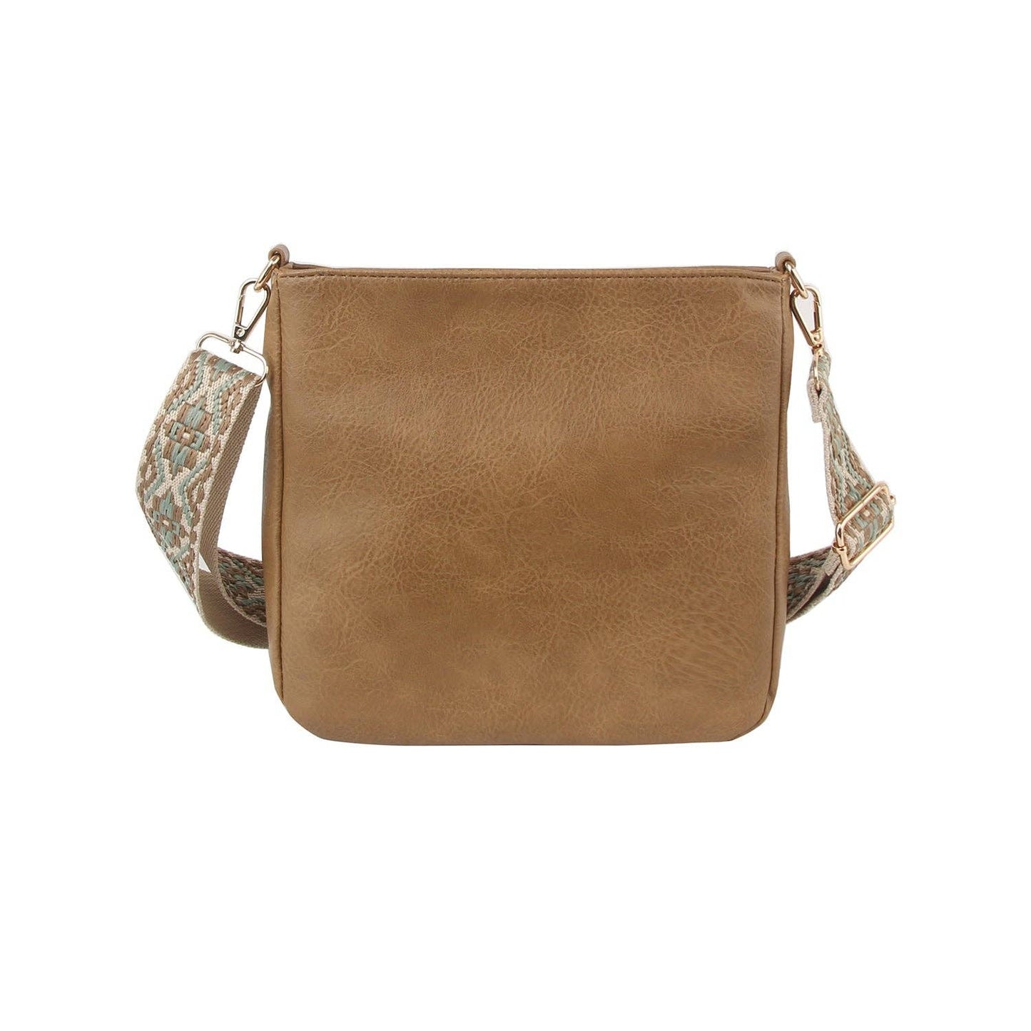 Two front zipper crossbody handbag