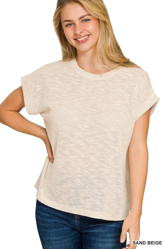 Lightweight Short Sleeve Sweater Top