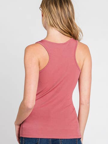 SOFT TANK WITH FRONT BUTTON DETAIL: ROSE