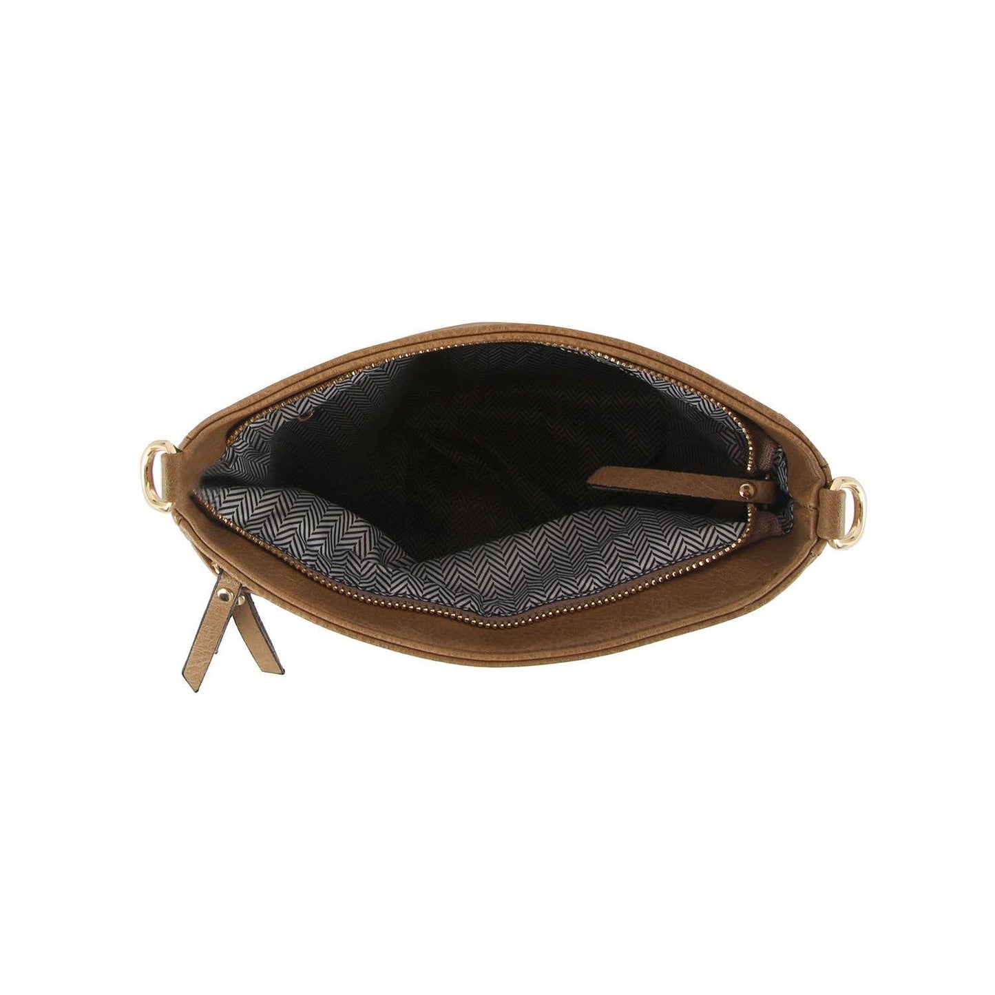 Two front zipper crossbody handbag