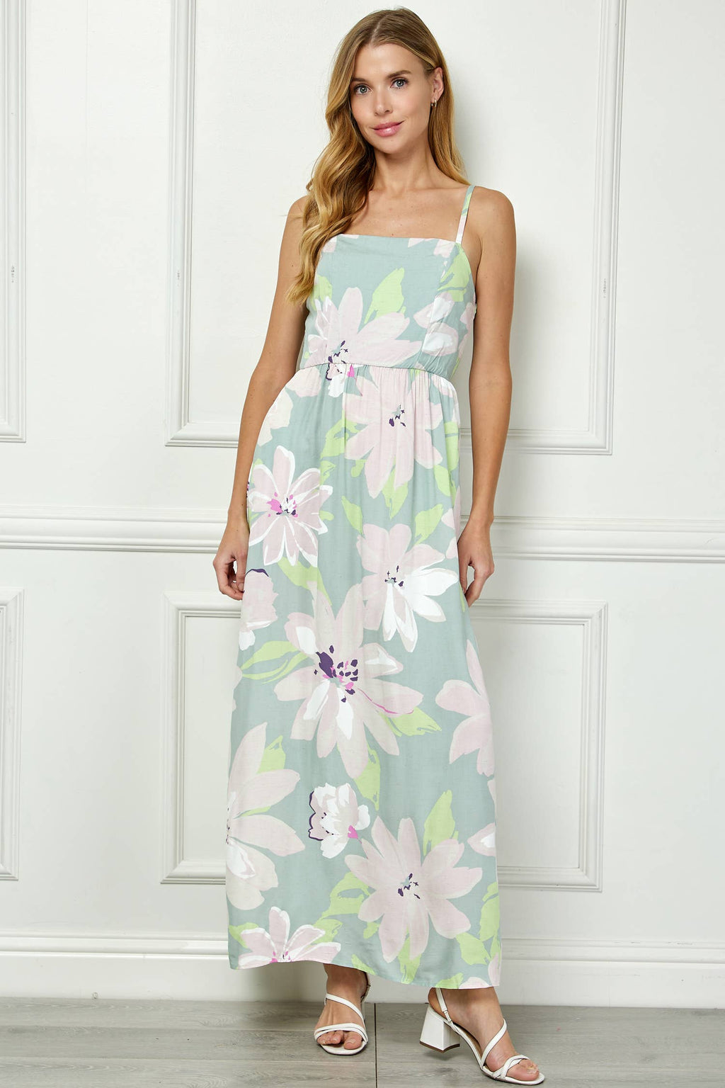 STATEMENT PRINT CAMI MAXI DRESS
