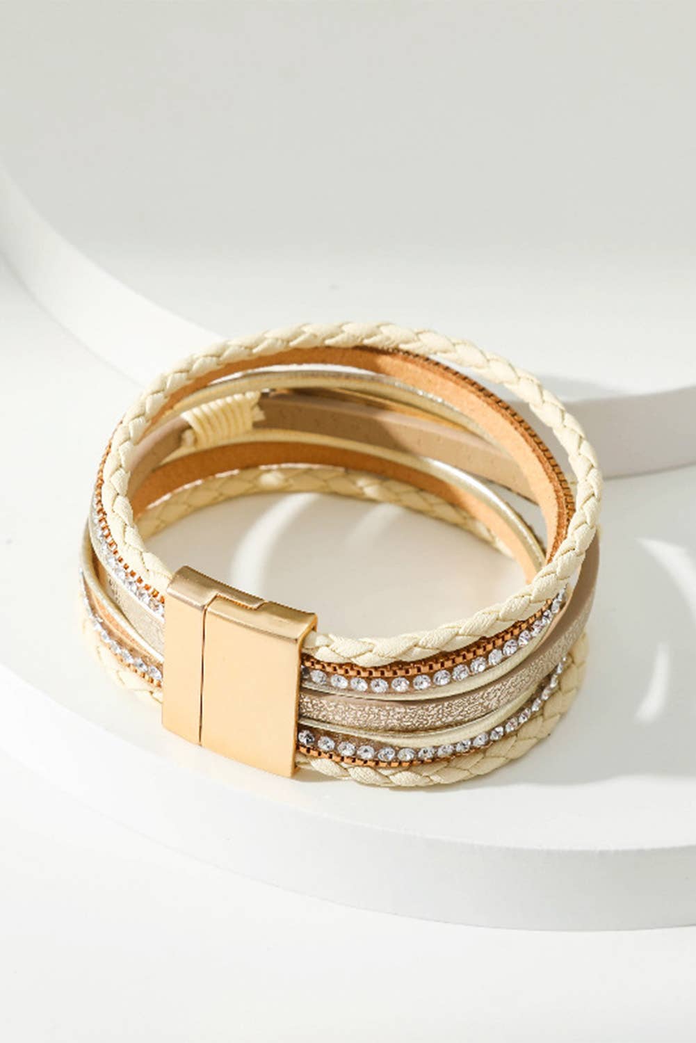 Blessed Rhinestone Buckle Bracelet