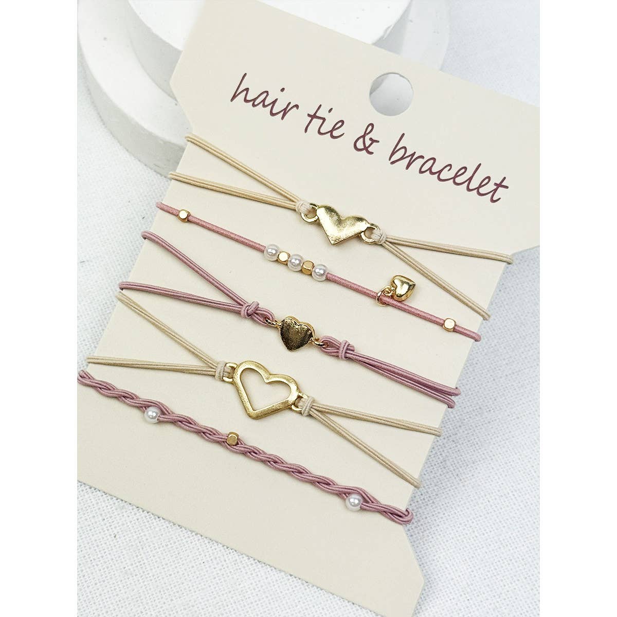 Boho Inspired Minimal Heart Hair Tie Bracelets: MIX COLOR