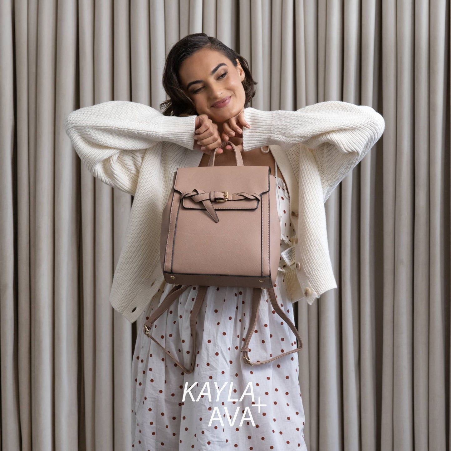 Harley Structured Backpack: Taupe