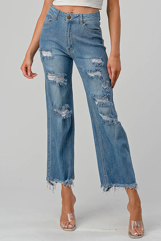 HIGH WAISTED WIDE LEG JEANS