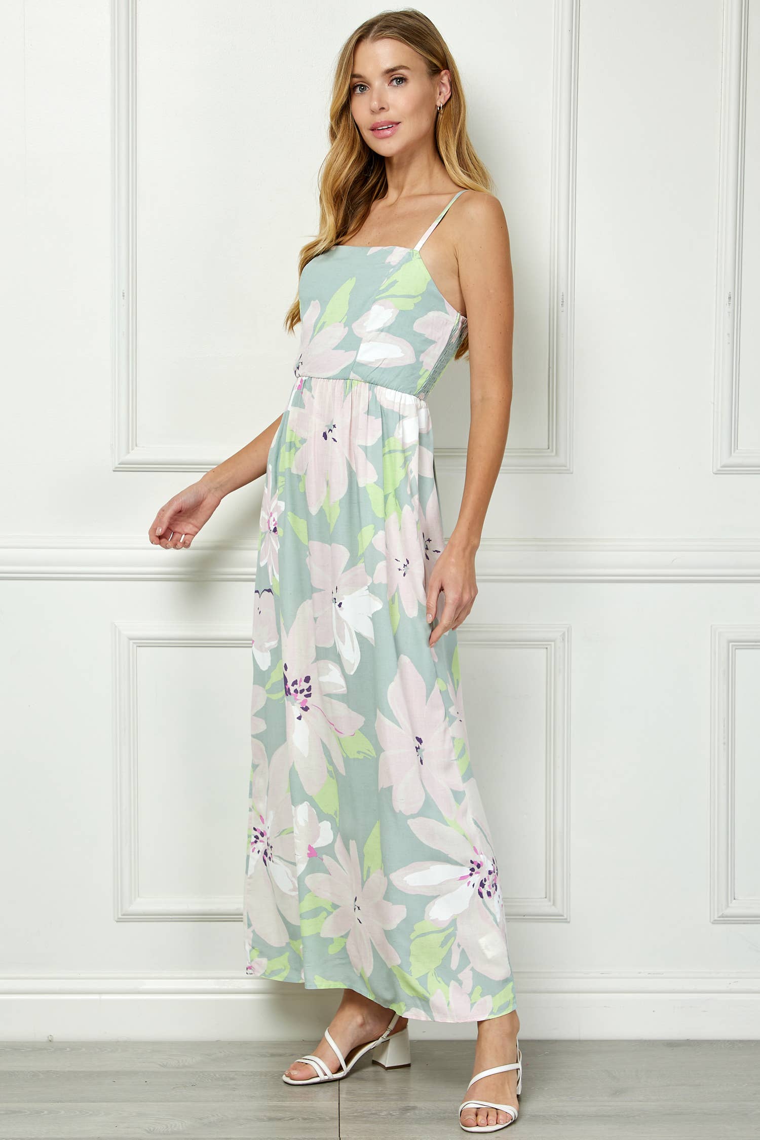 STATEMENT PRINT CAMI MAXI DRESS