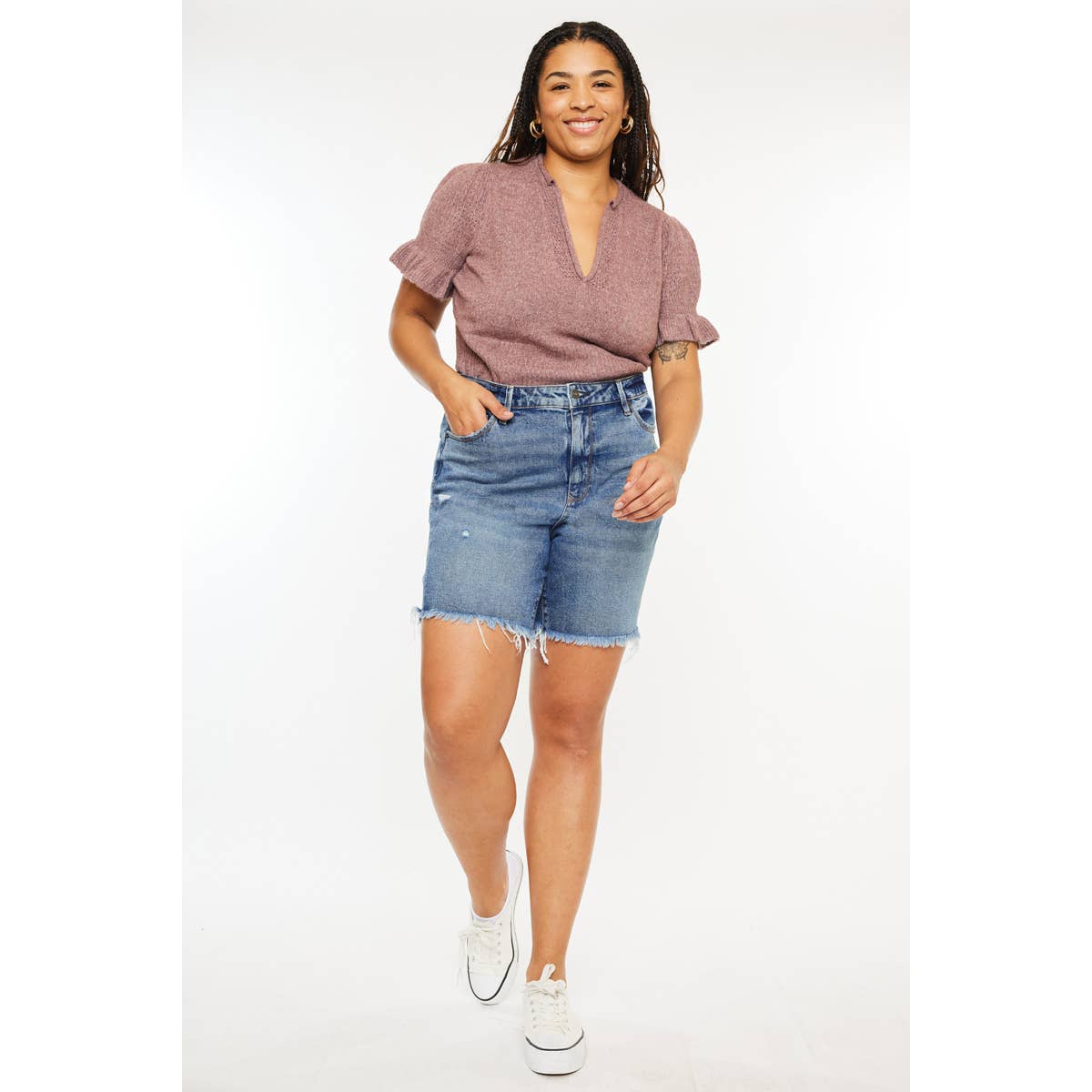 High Rise Bermuda Shorts Kancan