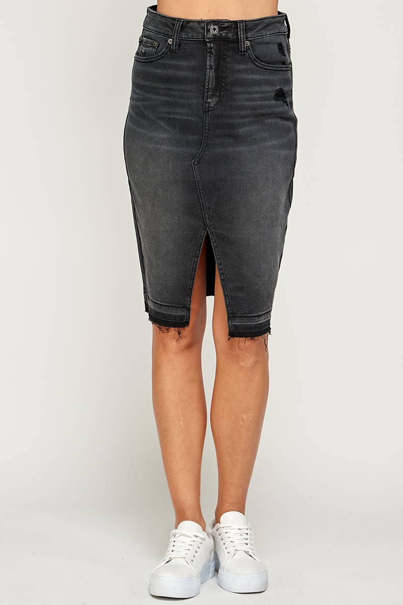 Knee Length Denim Skirt