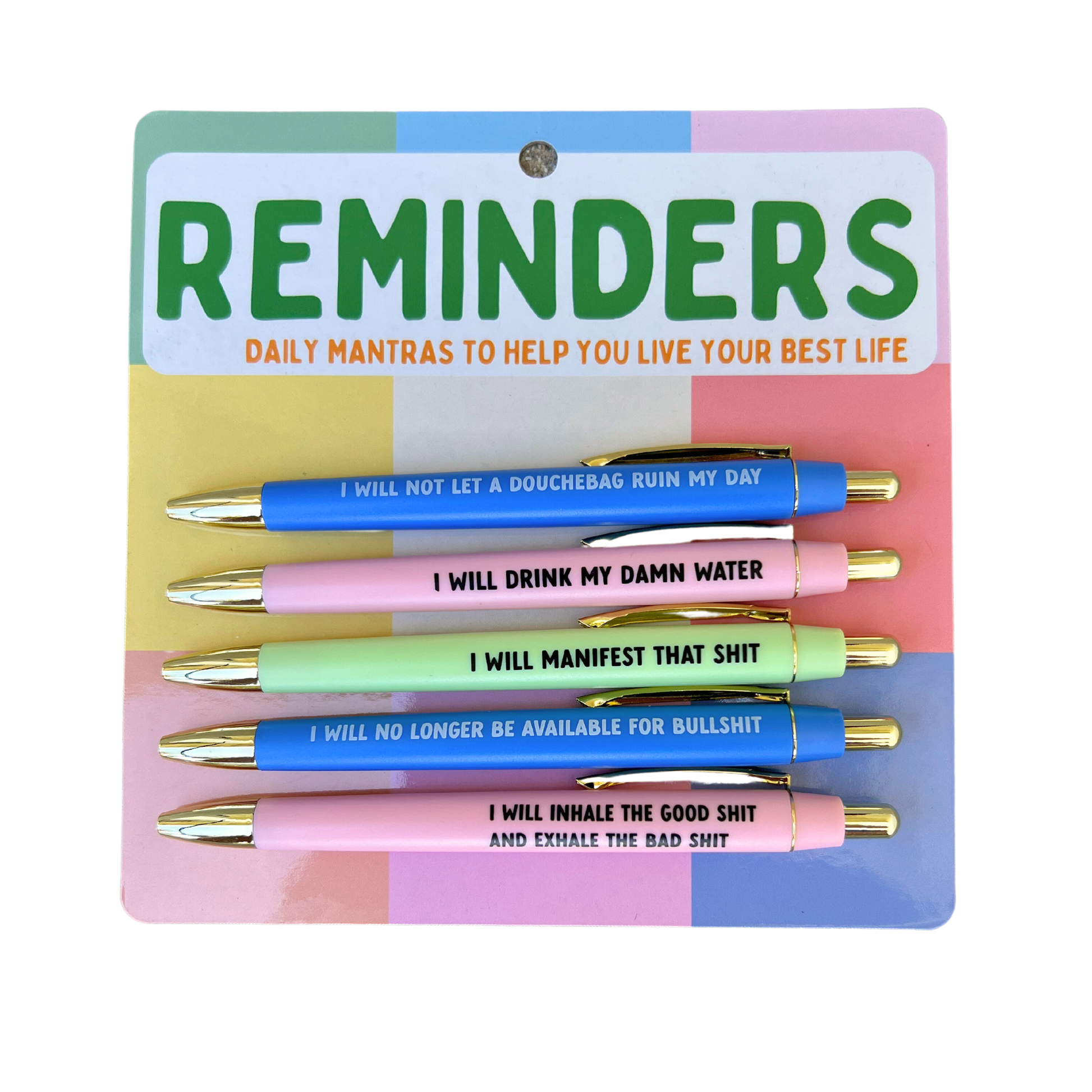 Reminders Pen Set (funny gifts, self-care gifts)