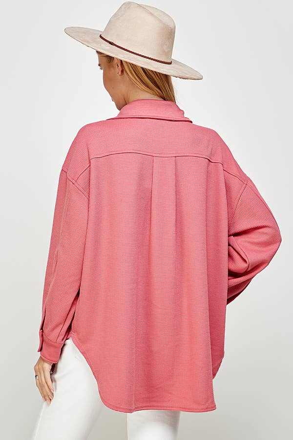 Shacket with Pockets: PAPAYA