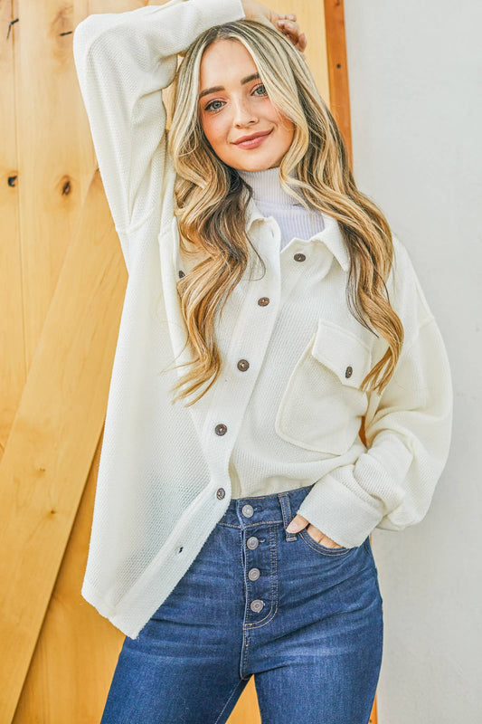 Cozy Textured Shirt Jacket