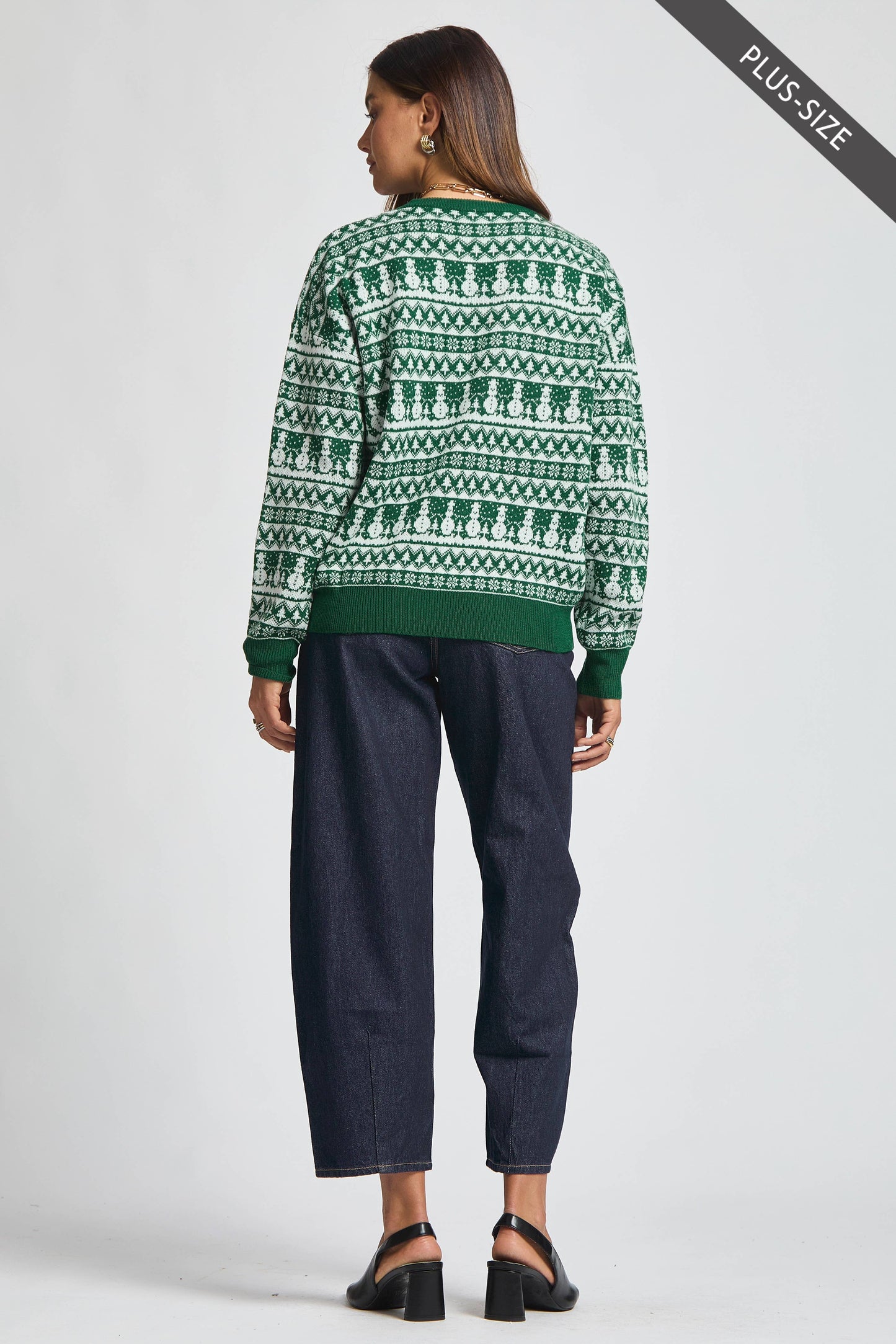 Snowman Holiday Sweater: Green