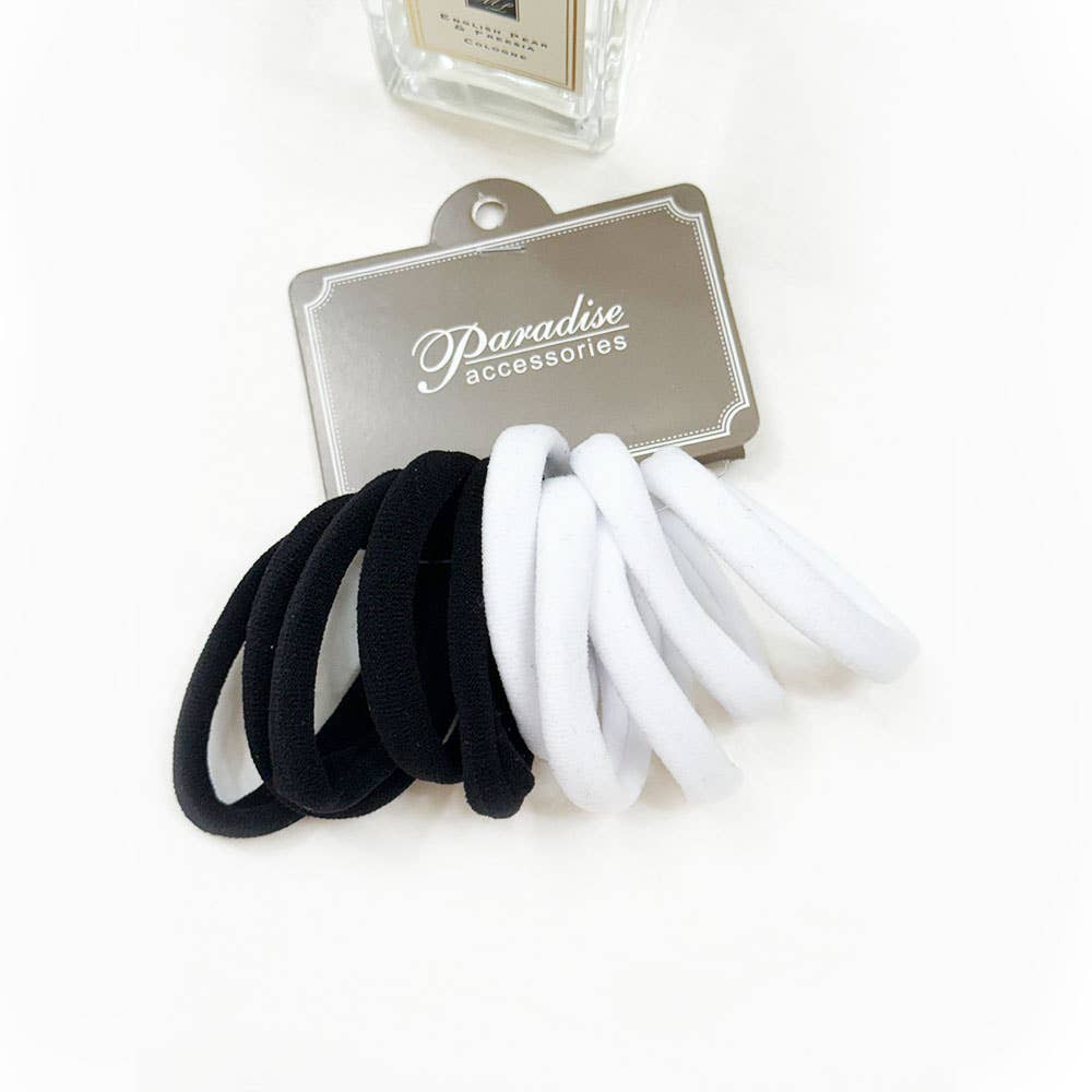 Black and White Shades Elastic Hair Tie Set: MIX COLOR