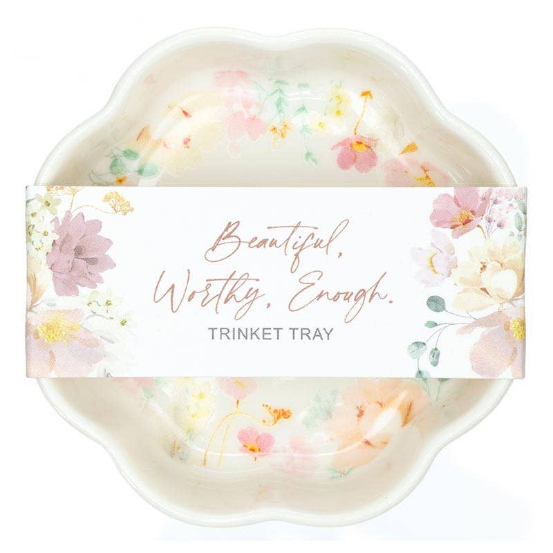 Trinket Tray - Beautiful, Worthy, Enough: 4" W x 4" H