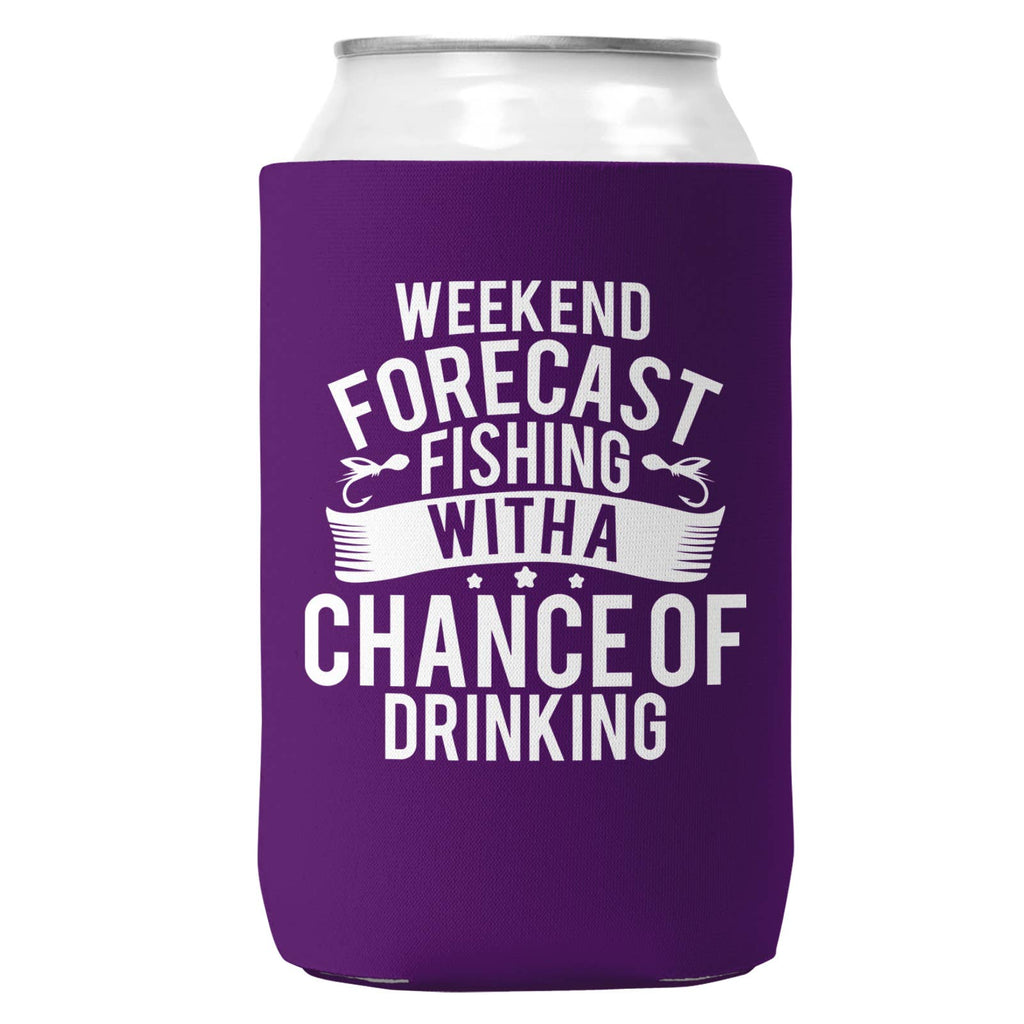 Weekend Forecast Fishing Can Coozie Cooler: 12oz Cans