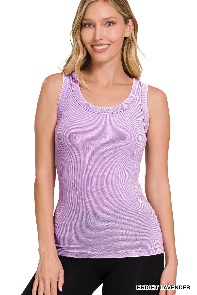 Ribbed Scoop Neck Tank Top