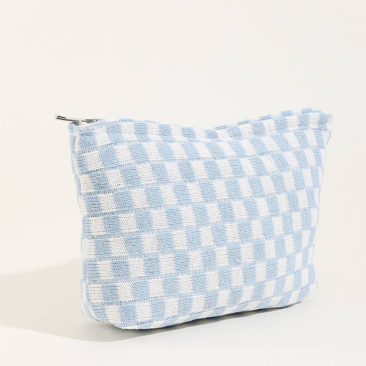 TRAVEL CHECKER COSMETIC POUCH BAG :Blue