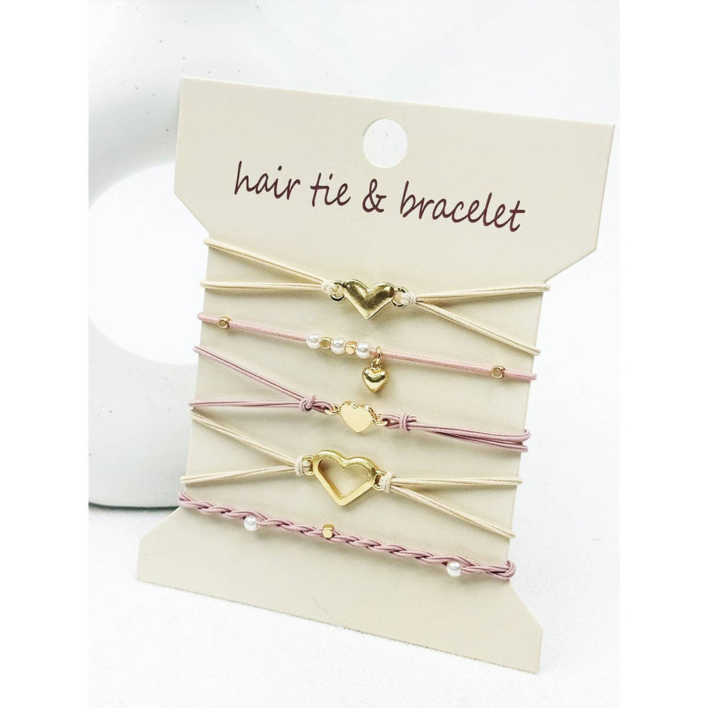 Boho Inspired Minimal Heart Hair Tie Bracelets: MIX COLOR