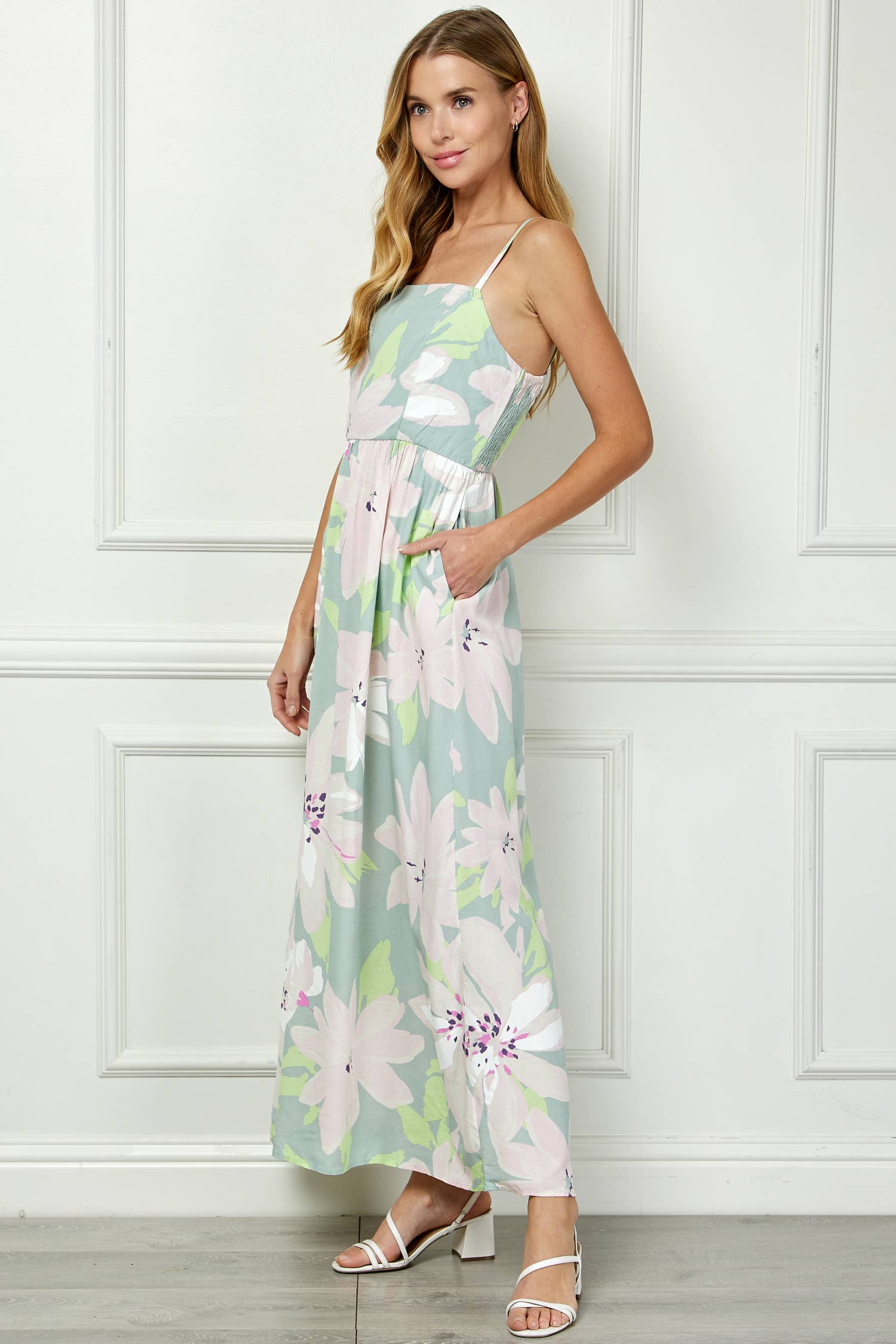 STATEMENT PRINT CAMI MAXI DRESS