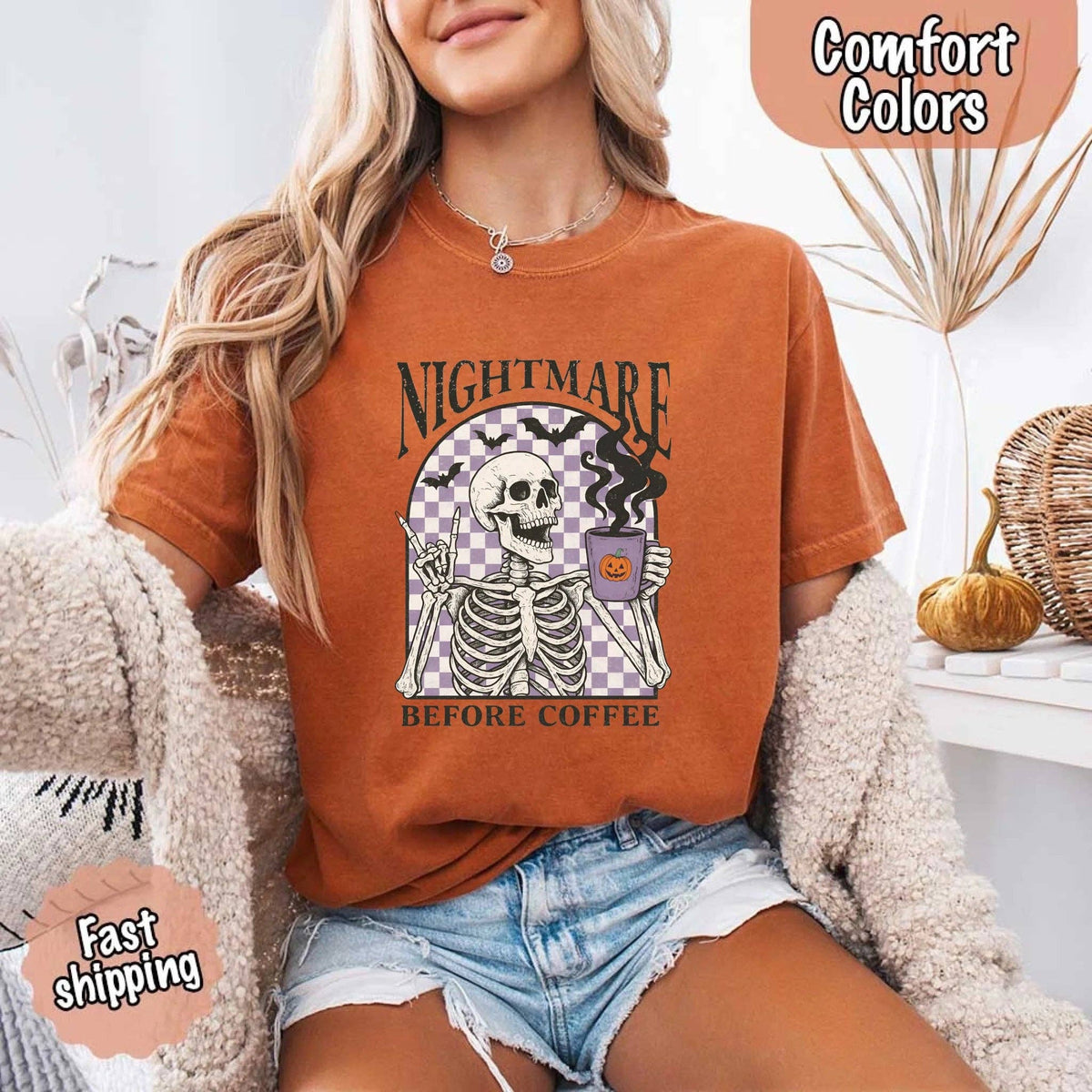 Nightmare Before Coffee Comfort Colors Shirt
