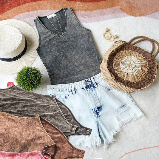 Mineral Wash Bodysuit w/ Snap button