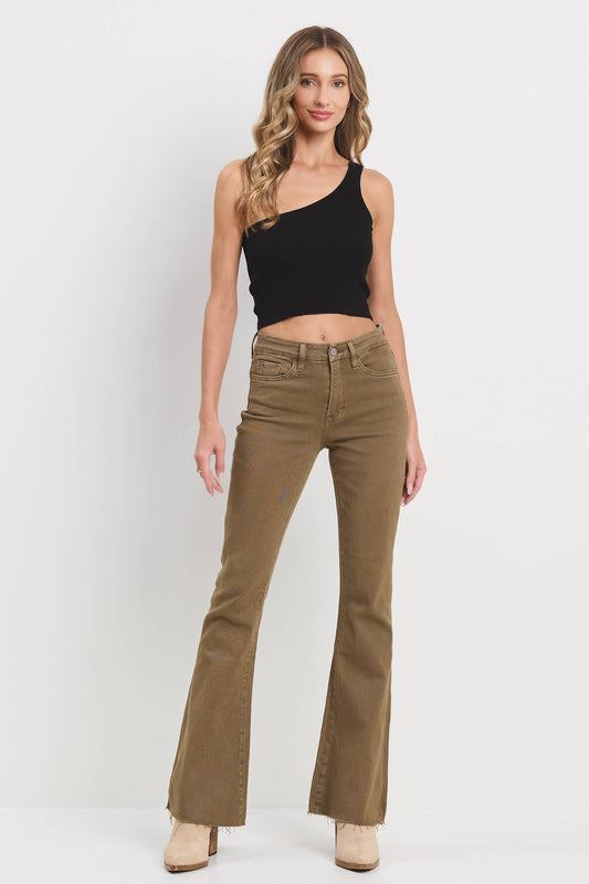 High Rise Army Green Flare