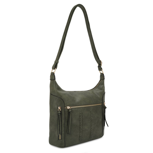 Olga Multi Pocket Crobo Bag/crossbody and hobo bag: Olive