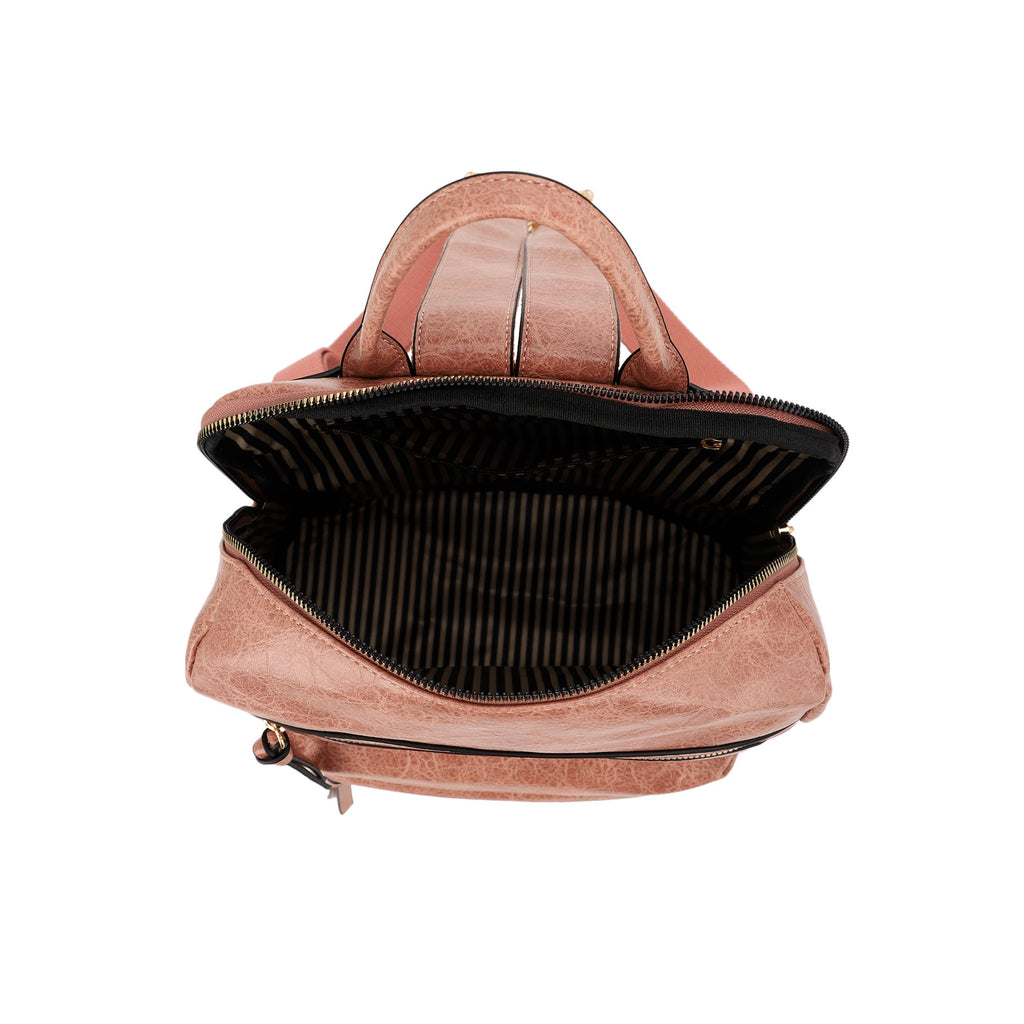 LILIANA DISTRESSED LEATHER BACKPACK: Dark Mauve