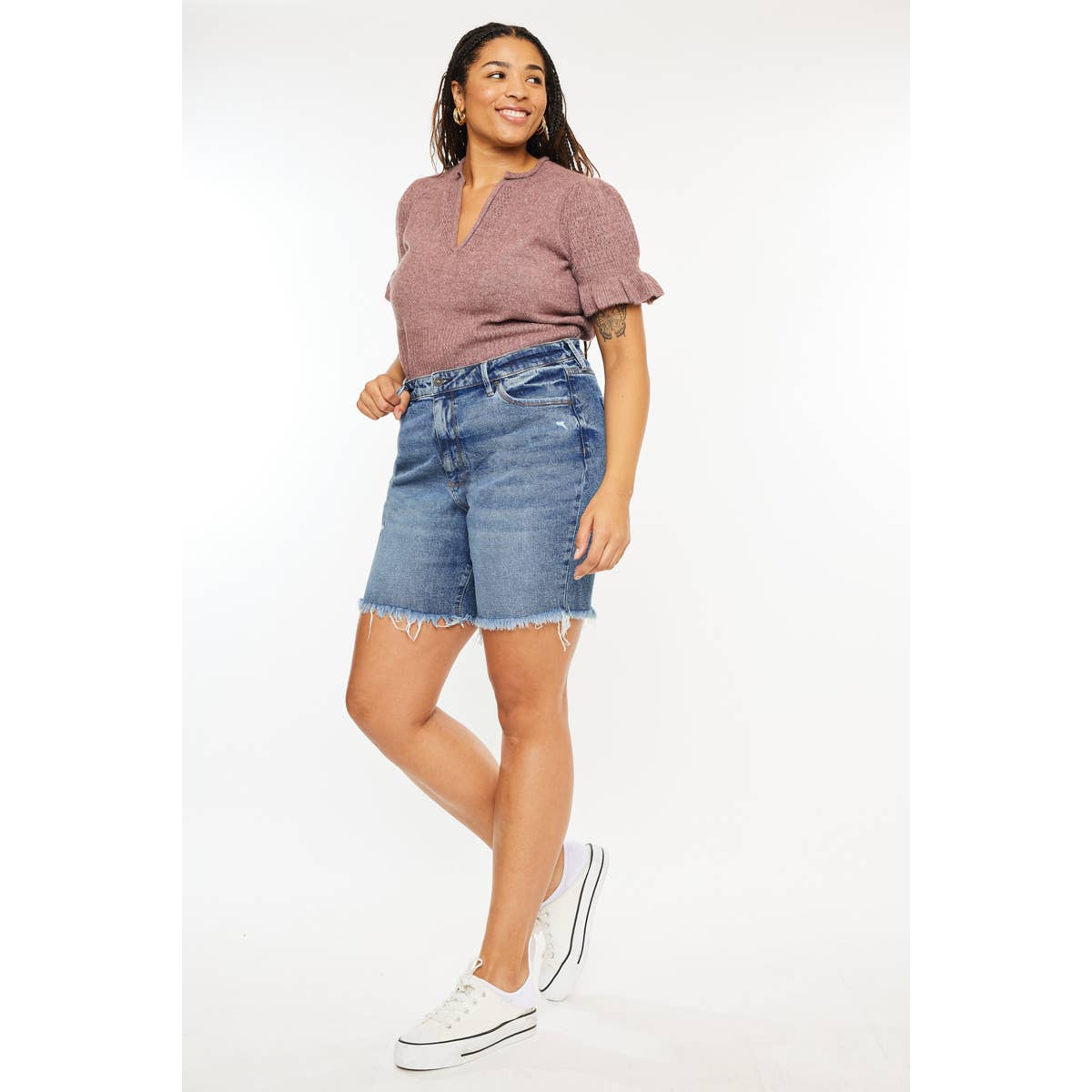 High Rise Bermuda Shorts Kancan