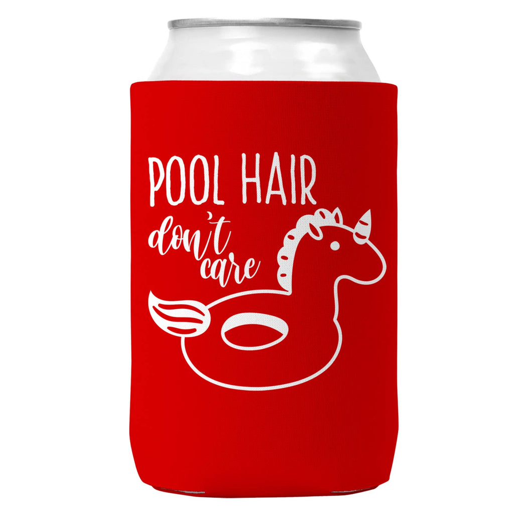 Pool Hair Don't Care Can Coozie: 12oz Cans