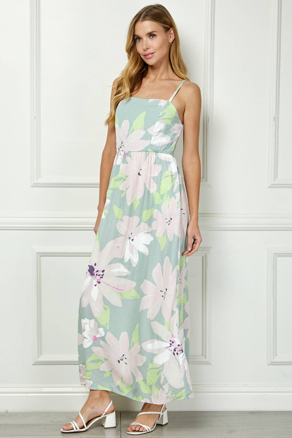 STATEMENT PRINT CAMI MAXI DRESS