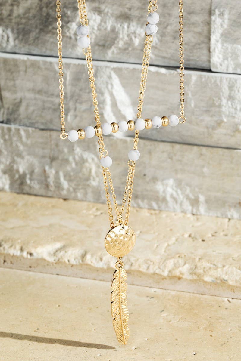 Multi Mix Charm Necklace: White