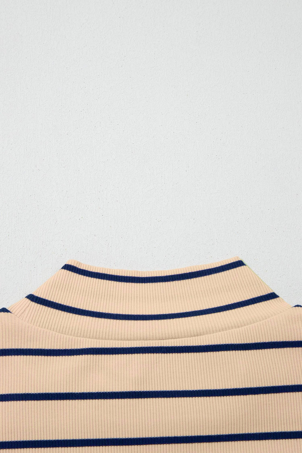 Stripe Mock Neck Short Sleeve Top