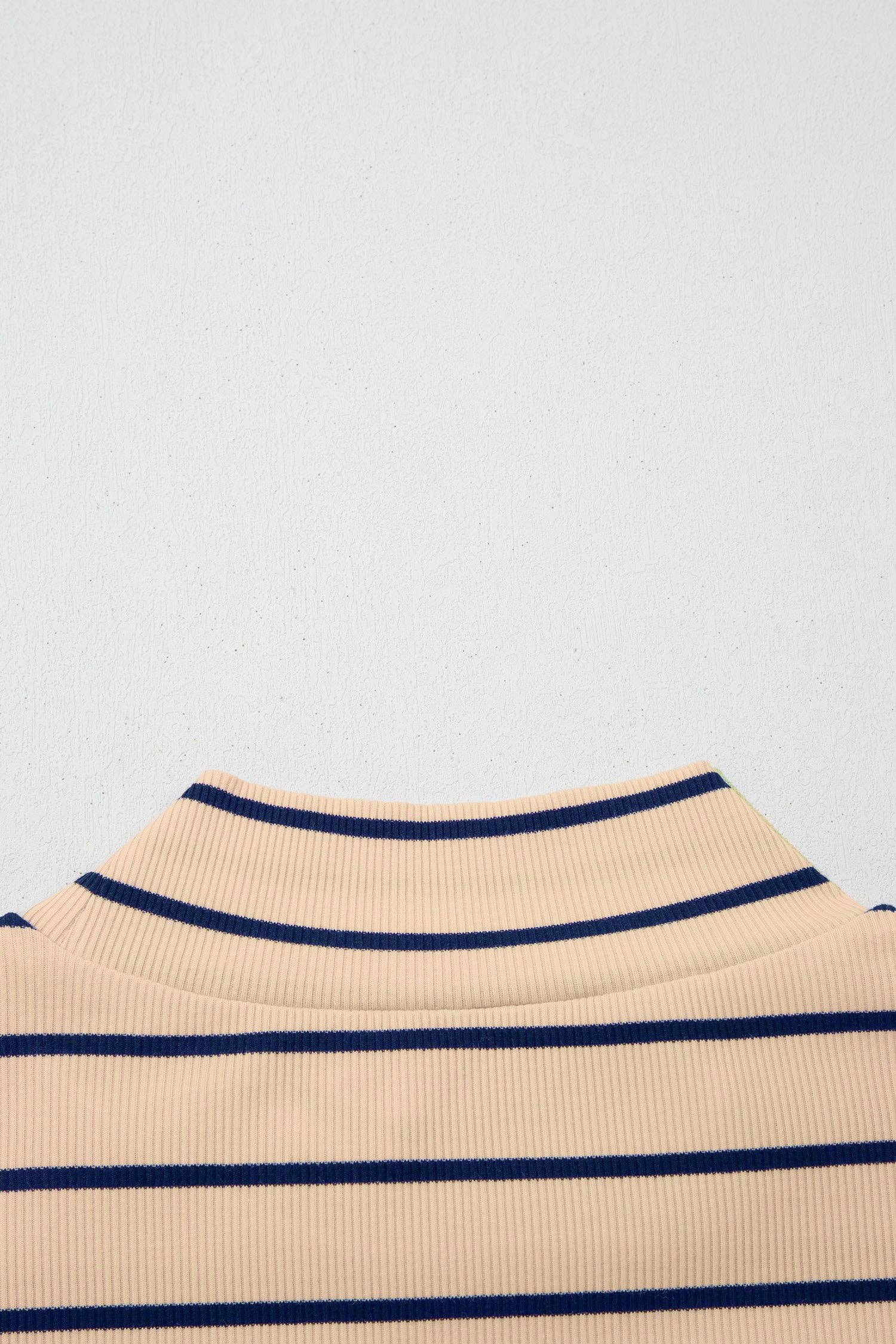 Stripe Mock Neck Short Sleeve Top