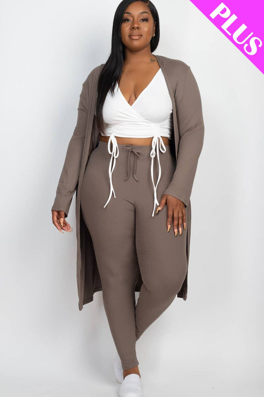 Plus Size Jogger Pants: Taupe