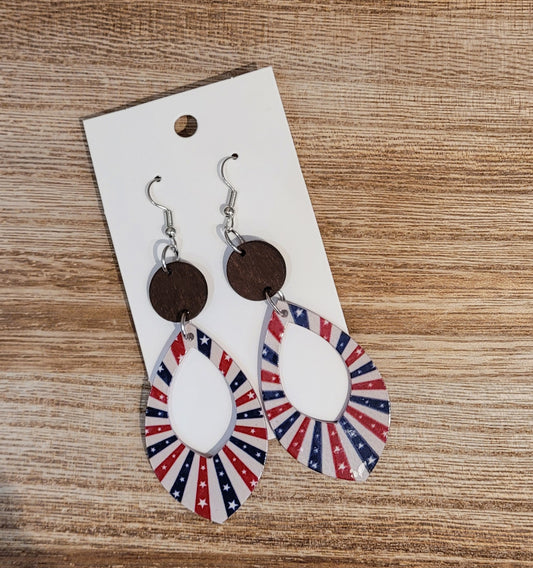 Water Drop 4th of July Earrings