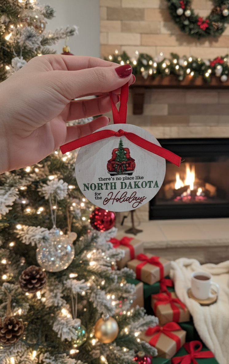 State Holiday Metal Ornament Christmas: 3"